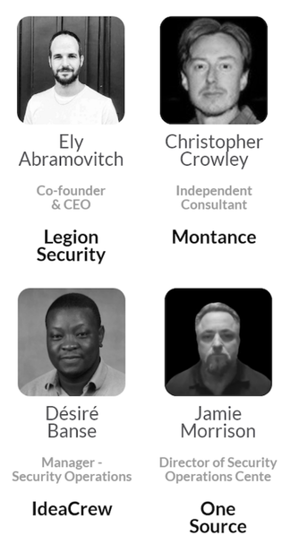 CyberSymposiums panel featuring Desire Banse and fellow speakers.